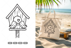 Bird House Doodle SVG &amp; Clipart Product Image 1