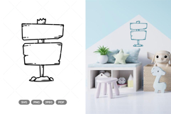 Wooden Sign Doodle SVG &amp; Clipart Product Image 1