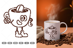 Coffee Cup Mascot SVG &amp; Clipart Product Image 1