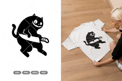 Black Cat SVG &amp; Clipart - Funny Cat Product Image 1