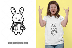 Punk Rabbit Doodle SVG &amp; Clipart Product Image 1