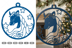 Unicorn Ornament SVG &amp; Clipart Product Image 1
