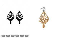 Butterfly Wing Earring SVG &amp; Clipart Product Image 1