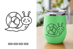 Kawaii Snail SVG &amp; Clipart - Spring Cut File Product Image 1