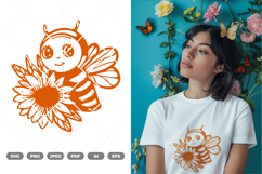Bee and Flower SVG &amp; Clipart Product Image 1