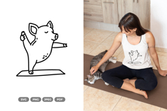Cute Yoga Pig SVG &amp; Clipart Product Image 1