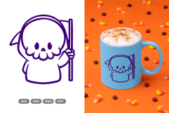 Chibi Grim Reaper SVG &amp; Clipart - Halloween Clipart Product Image 1