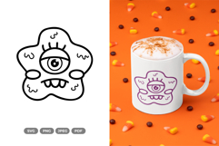 Kawaii Monster Doodle SVG &amp; Clipart Product Image 1