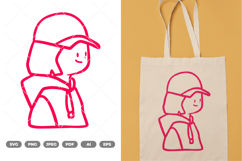 Girl Doodle SVG &amp; Clipart Product Image 1