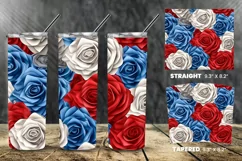 4th july Floral Digital paper 20 oz Skinny Tumbler Product Image 5