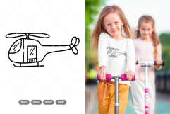 Helicopter Doodle SVG &amp; Clipart Product Image 1
