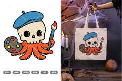 Skull Octopus Colored SVG &amp; Clipart Product Image 1
