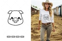 Farm Pig Head SVG &amp; Clipart Product Image 1