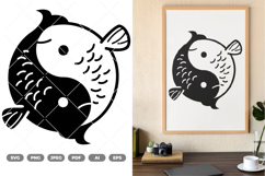 Yin &amp; Yang Fish SVG &amp; Clipart Product Image 1