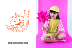 Pumpkin Snail SVG &amp; Clipart Product Image 1