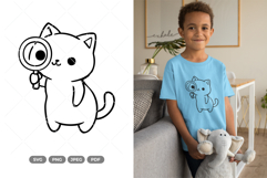 Kawaii Cat SVG &amp; Clipart Product Image 1