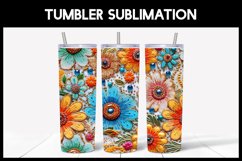 6 Embroidered Flowers Seamless Tumbler Sublimation Product Image 6