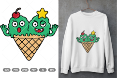 Ice Cream Monster Colored SVG &amp; Clipart Product Image 1