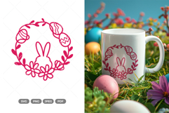 Easter Bunny Wreath SVG &amp; Clipart Product Image 1