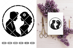 Wedding Couple Silhouette SVG &amp; Clipart Product Image 1
