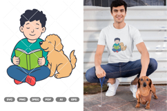 Man and Dog SVG &amp; Clipart Product Image 1