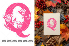 Floral Alphabet SVG &amp; Clipart Product Image 1