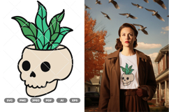 Skull and Plant Colored SVG &amp; Clipart Product Image 1