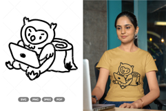 Workaholic Owl SVG &amp; Clipart Product Image 1