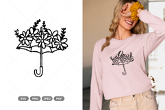 Floral Umbrella SVG &amp; Clipart Product Image 1