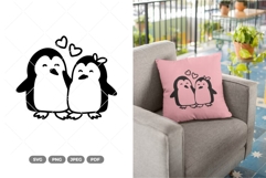 Penguin Couple SVG &amp; Clipart Product Image 1