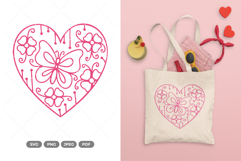 Floral Heart and Butterfly SVG &amp; Clipart Product Image 1
