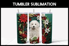 6 3D Christmas Sheepdog Tumbler Sublimation | 3D Tumbler Product Image 6