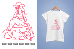 Cowgirl Mermaid SVG &amp; Clipart Product Image 1