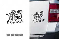 Family Stick Figure SVG &amp; Clipart Product Image 1