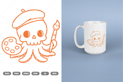 Skull Octopus SVG &amp; Clipart Product Image 1