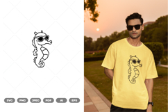 Sea Seahorse Wearing Sunglasses SVG &amp; Clipart Product Image 1