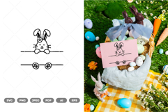 Easter Bunny Split Border SVG &amp; Clipart Product Image 1