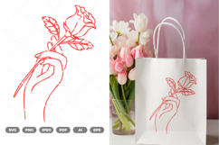 Hand and Rose SVG &amp; Clipart Product Image 1