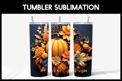 6 3D Tumbler Wrap Embroidered Pumpkins I 3D Tumbler Wrap Product Image 7