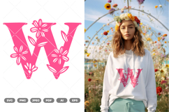 Floral Alphabet SVG &amp; Clipart Product Image 1