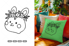 Spring Rabbit Doodle SVG &amp; Clipart Product Image 1