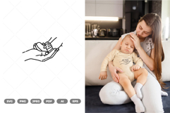 Mom and Baby Illustration SVG &amp; Clipart Product Image 1