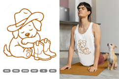 Cowboy Puppy SVG &amp; Clipart Product Image 1
