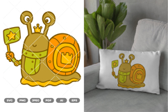 Snail Robot Colored SVG &amp; Clipart Product Image 1
