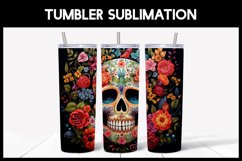 3D Skulls with Flowers Tumbler Sublimation |3D Halloween Product Image 6