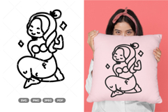 Kawaii Mermaid SVG &amp; Clipart Product Image 1