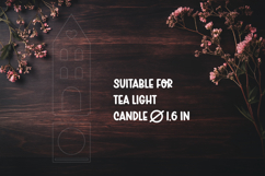 3D House Christmas Candle Holder Laser Cut Design Product Image 2