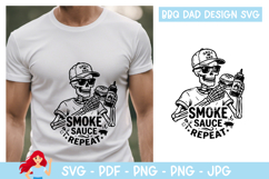 Smoke, sauce, repeat SVG, Dad inspired SVG, Skeleton Product Image 1