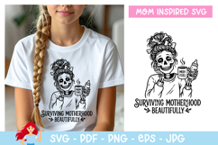 Surviving motherhood beautifully SVG, Mom inspired SVG Product Image 1