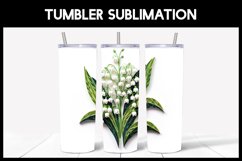 6 3D Lilly of the Valley Tumbler Sublimation | Paper Cut Product Image 6